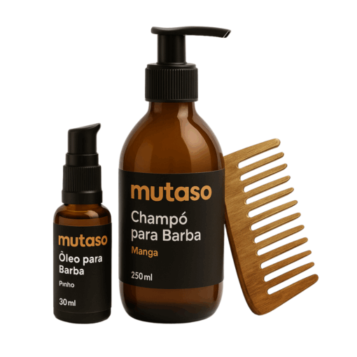 Kit cuidado para Barba com pente Mutaso