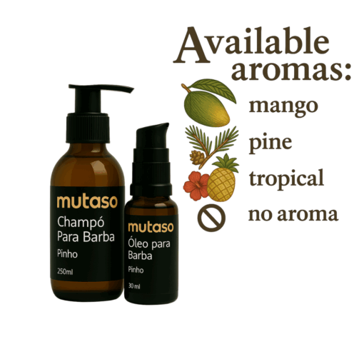champô e óleo para barba - vários aromas