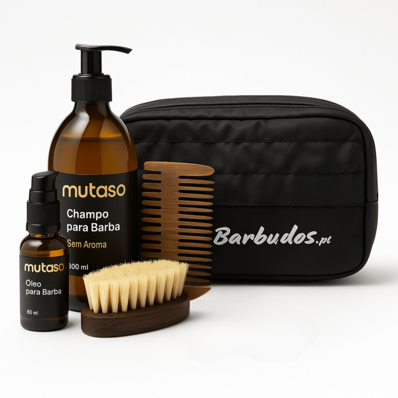 champô, óleo, bálsamo para Barba