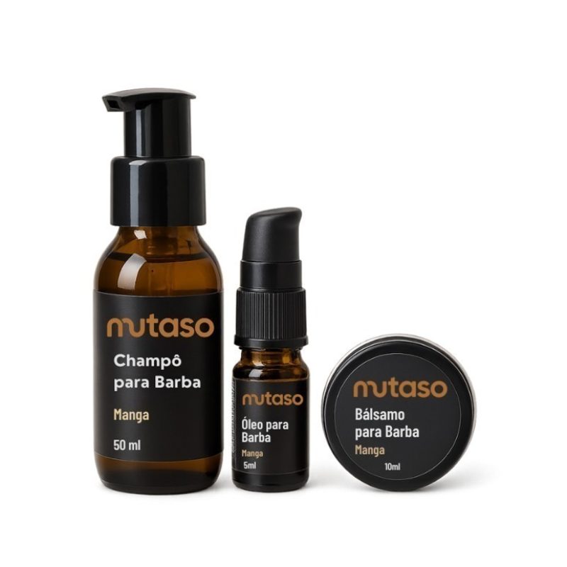 champô, óleo, bálsamo para Barba