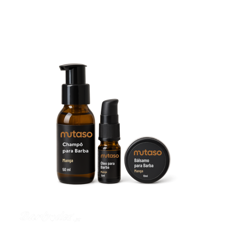 champô, óleo, bálsamo para Barba