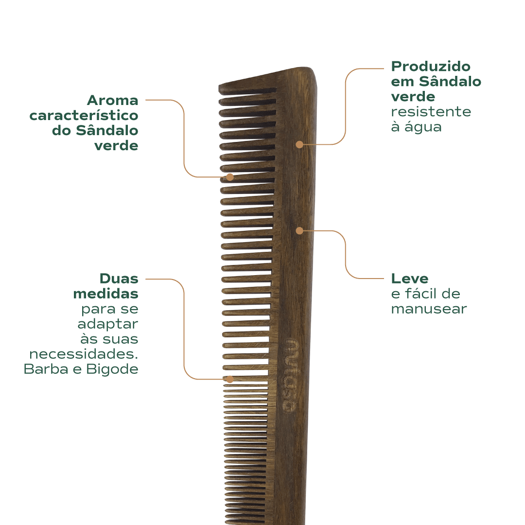 pente de madeira barba bigode barbudo mutaso